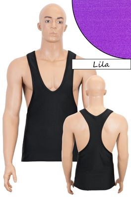 Herren Stringer-Top Lila Tanktop hauteng elastisch stretch shiny Sport Shirt