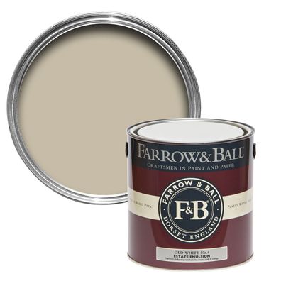 Farrow & Ball Probedose, Estate Emulsion, Matte Wandfarbe, Old White / 4 , 100 mL
