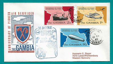 FDC Gambia 35 Jahre Transatlantik Flugpostdienst 15.12.1969