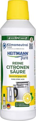Heitmann Pure Reine Citronensäure Ökologischer Bio Entkalker Küche Bad 500 ml