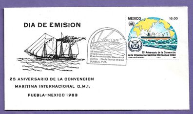 FDC Mexico 25 Jahre Internationale Seeschifffahrtsorganisation