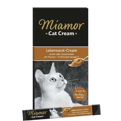 Miamor Cat?Snack Leberwurst Cream für Katzen - Bundle - 11 x 6 x 15g? Katzensnack