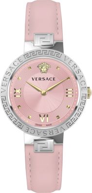 Versace VE2K00121 Greca Lady silber pink Leder Armband Uhr Damen NEU