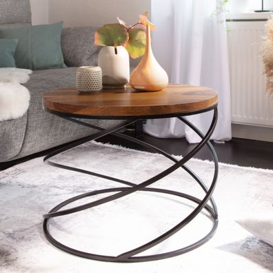 Couchtisch FineBuy Sofatisch Massivholz 60x60x45 cm Wohnzimmertisch Tisch Rund