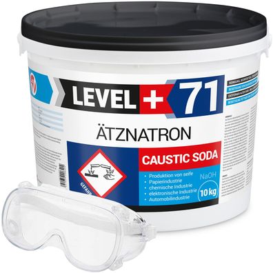 Ätznatron Rohrreiniger Caustic Soda 10kg Seifenindustrie + Schutzbrille Set RM71