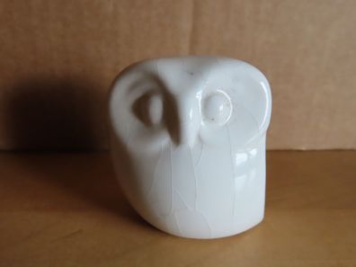 Figur Eule klein weiß Porzellan/ ca. 4,5 cm H