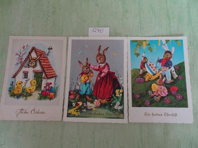 3x alte Postkarte AK Arthur Krüger Western Germany Frohe Ostern Kersa 906/13