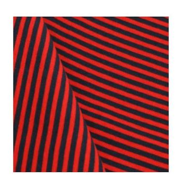 Bündchen- Stripes dunkelblau/ rot von Iltex