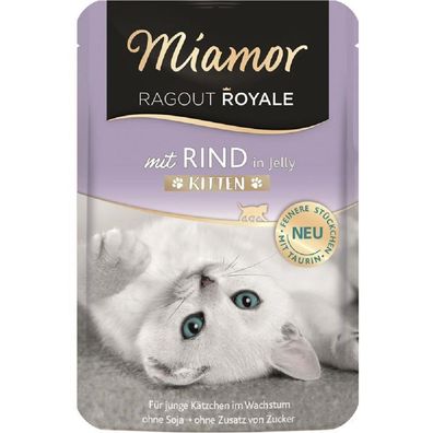 Miamor | Ragout Royale Kitten mit Rind in Jelly - 22 x 100 g ? Katzennassfutter