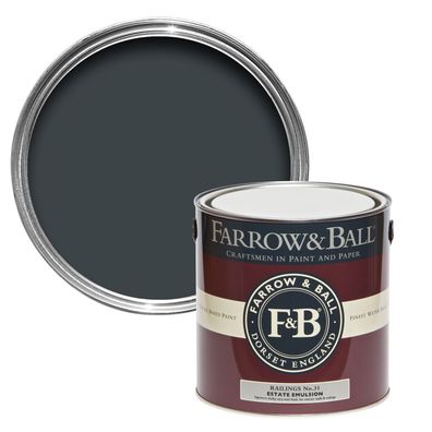 Farrow & Ball Probedose, Estate Emulsion, Matte Wandfarbe, Railings / 31, 100 mL