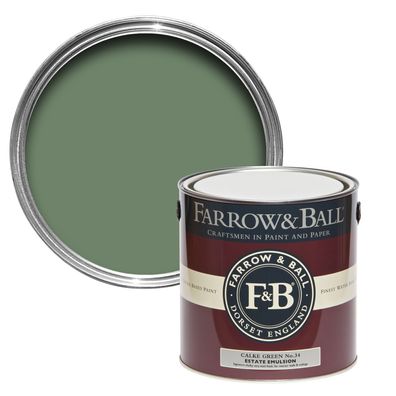 Farrow & Ball , Estate Emulsion, Matte Wandfarbe, Calke Green / 34, 100 mL