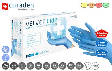 Velvet Grip Medizinische premium Nitril-Handschuhe aus der Schweiz
