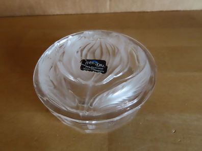 Zierschälchen kleine Schale mit Deckel rund Tulpen-Relief Glas/ Marc Aurel