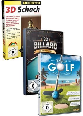 3D Schach & 3D Billard & Snooker & 3D Minigolf - 3 Spiele - PC Download Version