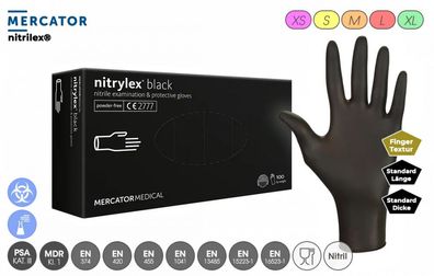 Mercator Nitrylex® black - Medizinische Nitril-Handschuhe