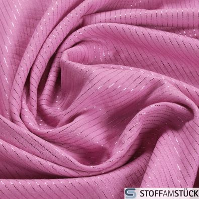 Stoff Baumwolle Musselin pink Streifen Glitter Double Gauze Gaze