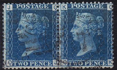 England GREAT Britain [1858] MiNr 0017 Pl 14 ( O/ used ) [05] 2er