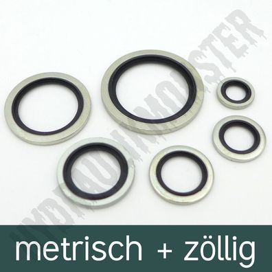 Usit-Dichtring USIT Stahl mit NBR Metall-Gummi U-Seal MEGU Hydraulik-Dichtung Zoll