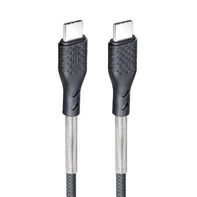 Forcell Carbon Ladekabel Typ C auf Typ C 3.0 QC Power Delivery PD 60W CB-02C Schwa...