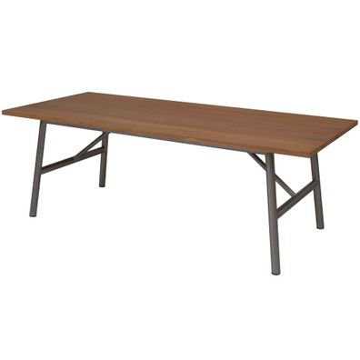 Esstisch Annone Edelstahl Teak Massivholz