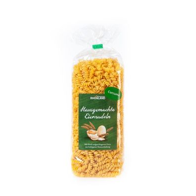 Hausgemachte Eiernudeln - Curcuma-Nudeln (Spirelli)