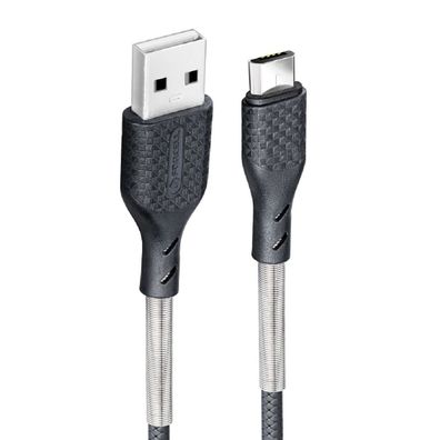 Forcell Carbon Ladekabel USB zu Micro 2,4A CB-03A zum Aufladen und zur Datenübertr...