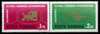 Rumänien 1972 Nr 3020 + 3021 postfrisch WAAGR PAAR S21BDD2