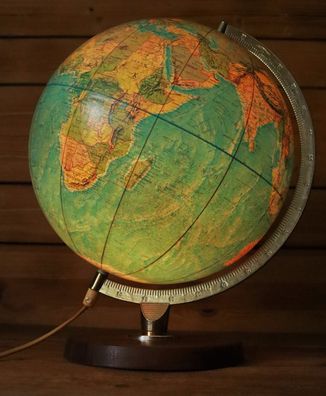 Vintage Globus 1970 - Scan Globe A/ S Dänemark Kopenhagen 40cm beleuchtet #H