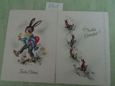 2 alte Postkarten AK Haco Haering & Co Aquarell 8007 Germany Frohe Ostern