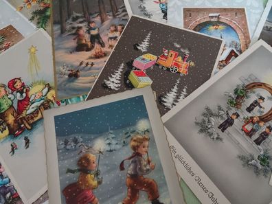 sehr alte Postkarten AK Haco Lore Hummel ua Nova Krippe Weihnachten Kinder ....