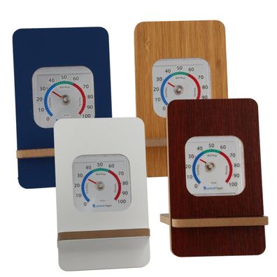 Zimmerthermometer Hygrometer mit Holzständer Innen Analog Zimmer Thermometer
