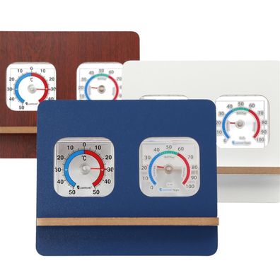 Zimmerthermometer mit Hygrometer Set Holz Ständer analog Thermometer Zimmer Büro