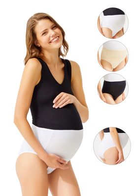 Baumwollhöschen mit hoher Taille im Bikini-Schnitt für Umstandsmütter