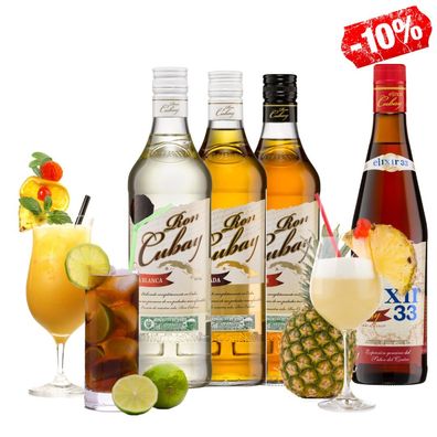Ron Cubay C2 Bundle 0,7l / 38% Alc. Vol. 4 Flaschen kubanischer Rum