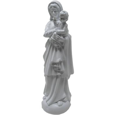 Weiße Figur heilige Madonna mit Kind 20cm