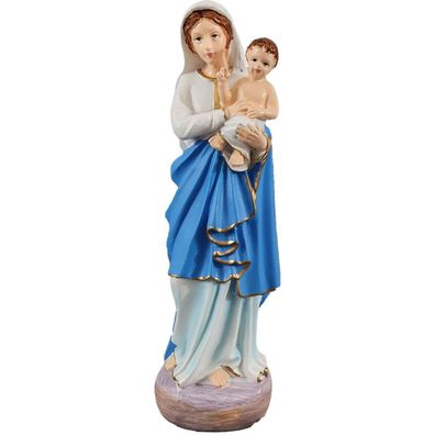 Weiße Figur heilige Madonna mit Kind 15cm