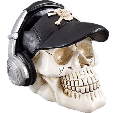 Handyhalter Totenkopf mit Cap und Kopfhörer
