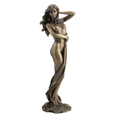 Akt Frau läßt ihr Tuch langsam runtersinken Arme bronziert