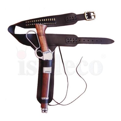 Graue Deko Mare´s Leg Winchester 1892 mit Gewehrgürtel inkl. 15 Deko-Patronen