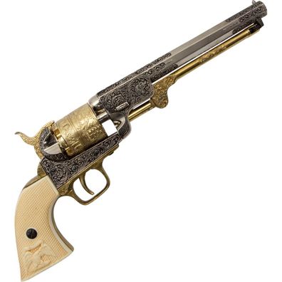 General Custer weiß-goldener Deko Navy-Colt USA 1851
