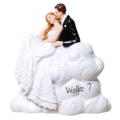 Spardose Brautpaar auf Wolke 7 mit Pfropfen