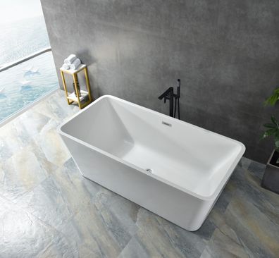 Freistehende Badewanne, SPA Design Quadratische Acryl170CM Weiß/ Schwarz