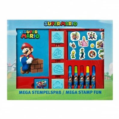 Super Mario Mega Stempelspaß, Stempel und Malset - Stifte, Sticker, Malbuch