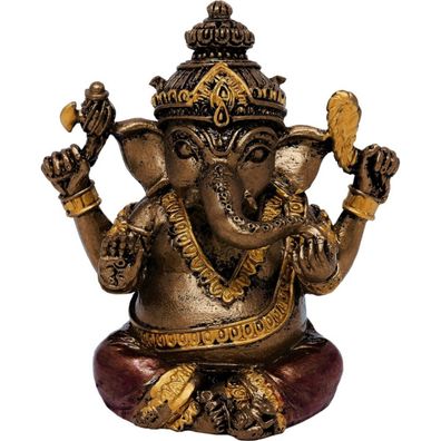 Kleine Dekofigur hinduistischer Gott Ganesha bronzefarben