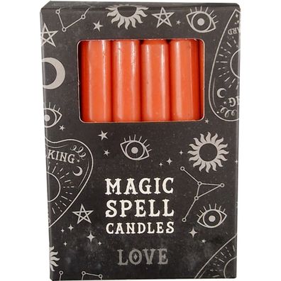 12 Magic Spell Candles Spitzkerzen hellrot Love