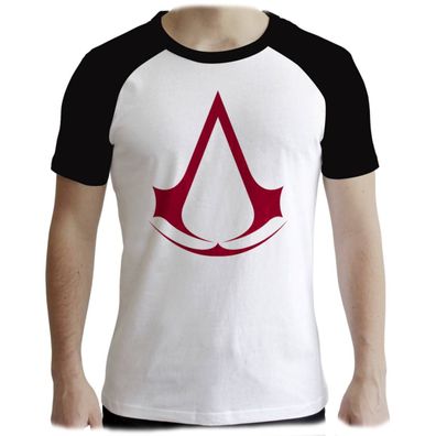 Assassin's Creed - T-Shirt - Crest Logo weiß-schwarz Premium Gr. M