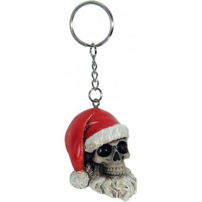 Weihnachts-Schlüsselanhänger Totenkopf Weihnachtsmütze