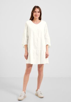 Cecil Stickerei Kleid mit Volants in Vanilla White