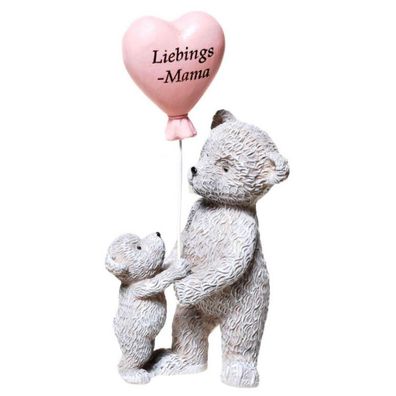 Bär mit Kind und Herz-Ballon "Lieblings-Mama"