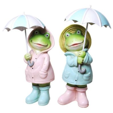 2er Set Wetter-Frosch mit Regenschirm, sortiert